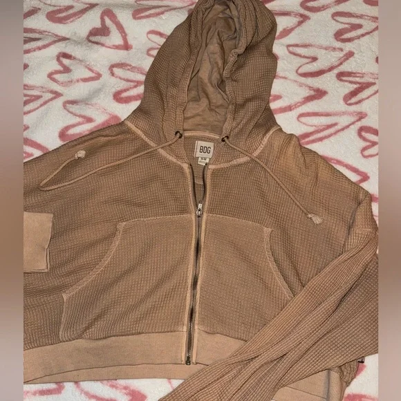 COPY - super cute urban outfitters waffle zip up hoodie! - Picture 1 of 5
